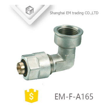 EM-F-A165 Messing 90 Grad Innengewinde Aluminium Kunststoff Ellenbogen Rohrverschraubung